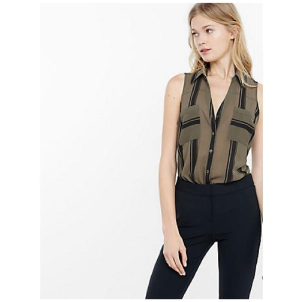 Express Bar Striped Sleeveless Portofino Shirt